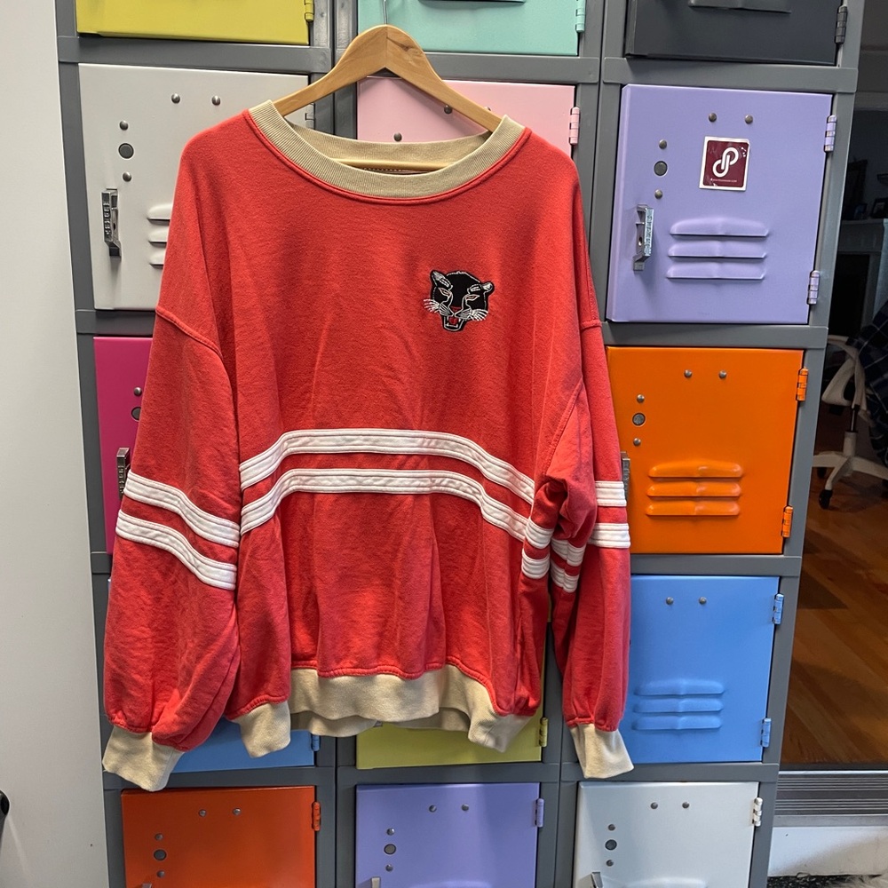 Pilcro Red and Cream Sweatshirt